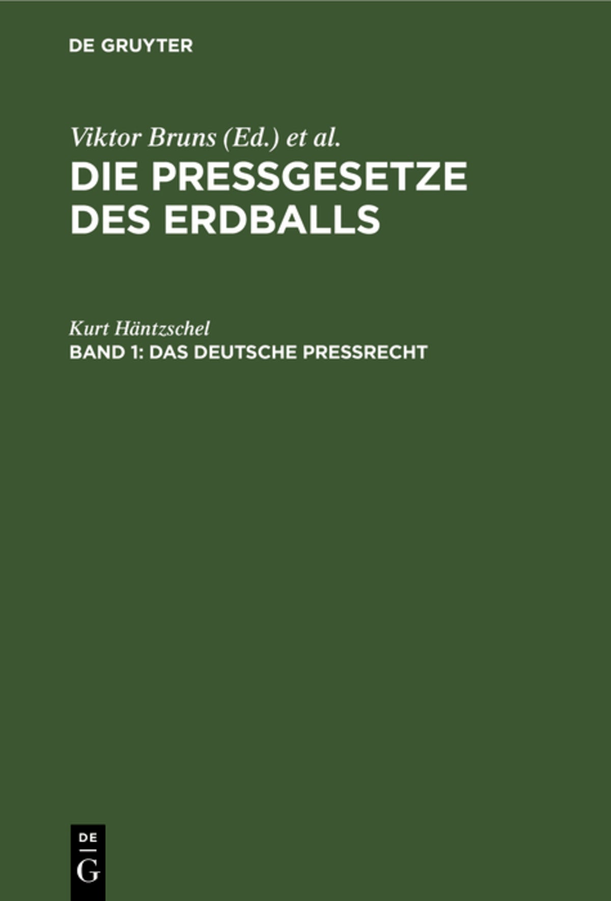 Cover image for Das Deutsche Preßrecht ISBN 9783112639573