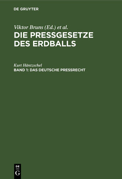 Das Deutsche Preßrecht