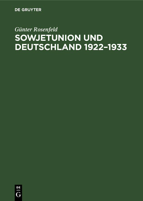 Sowjetunion und Deutschland 1922–1933
