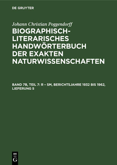 R – Sm, Berichtsjahre 1932 bis 1962, Lieferung 5