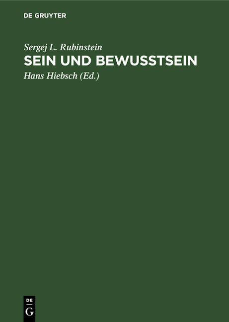 Sein und Bewusstsein