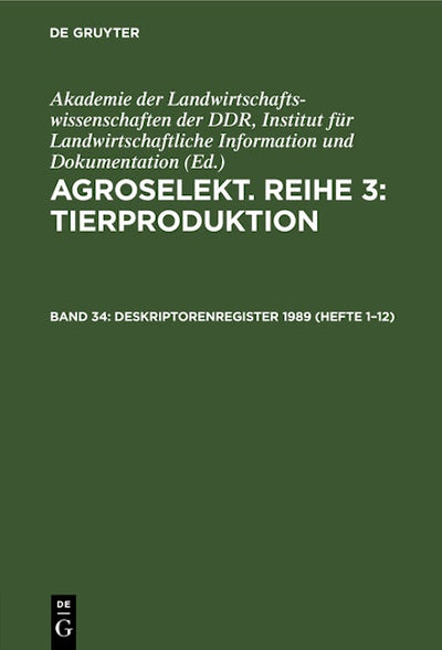 Deskriptorenregister 1989 (Hefte 1–12)