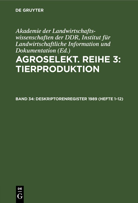 Deskriptorenregister 1989 (Hefte 1–12)