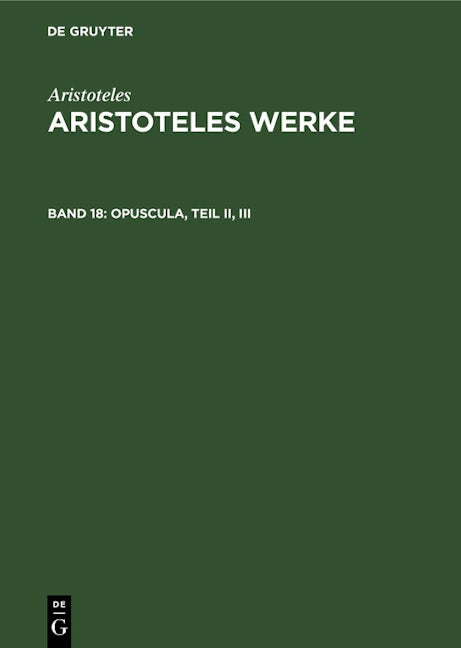 Opuscula, Teil II, III