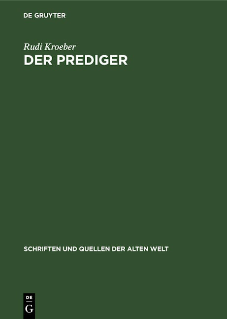 Book cover image for Der Prediger ISBN: 9783112650639