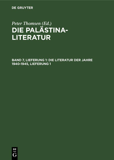 Die Literatur der Jahre 1940-1945, Lieferung 1