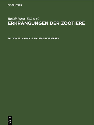 Cover image for vom 19. Mai bis 23. Mai 1982 in Veszprém, isbn: 9783112652312
