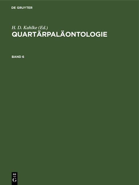 Quartärpaläontologie. Band 6