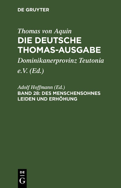 Book cover image for Des Menschensohnes Leiden und Erhöhung ISBN: 9783112658314