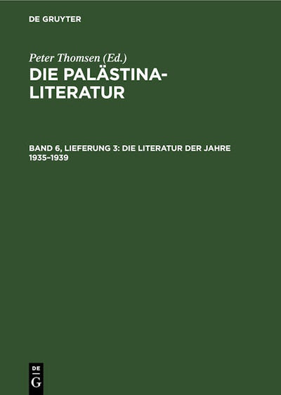 Die Literatur der Jahre 1935–1939