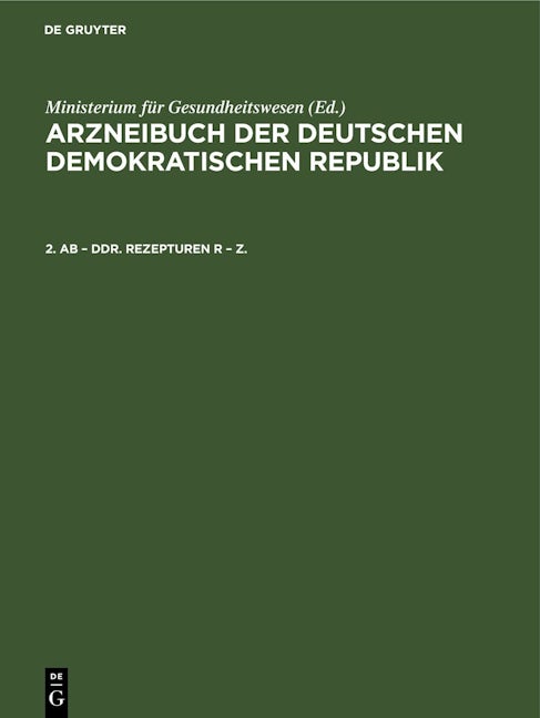 2. AB – DDR. Rezepturen R – Z.