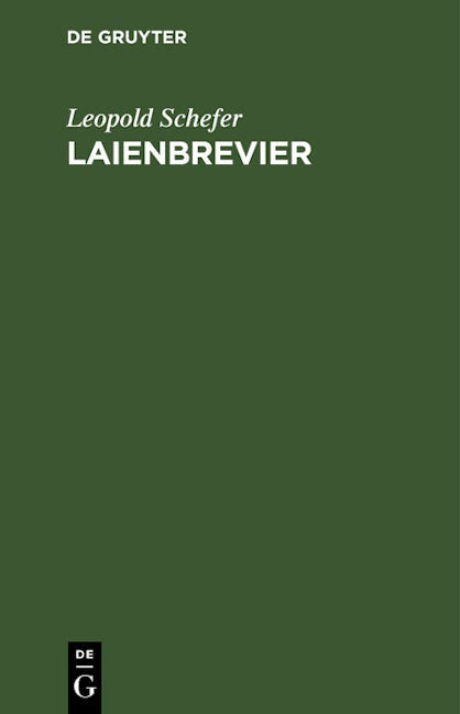 Book cover image for Laienbrevier ISBN: 9783112659953