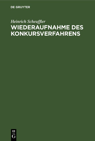 Wiederaufnahme des Konkursverfahrens