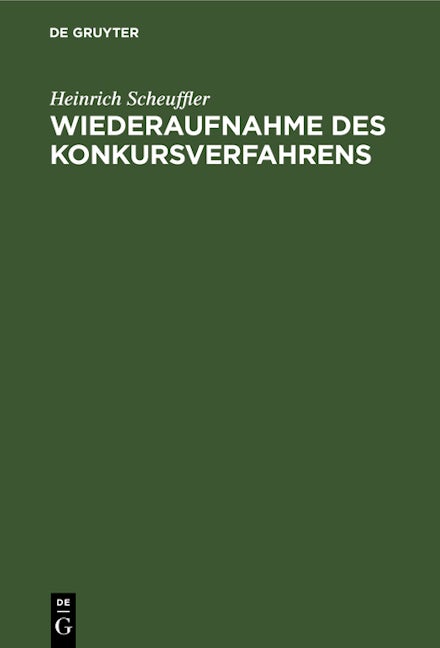 Wiederaufnahme des Konkursverfahrens