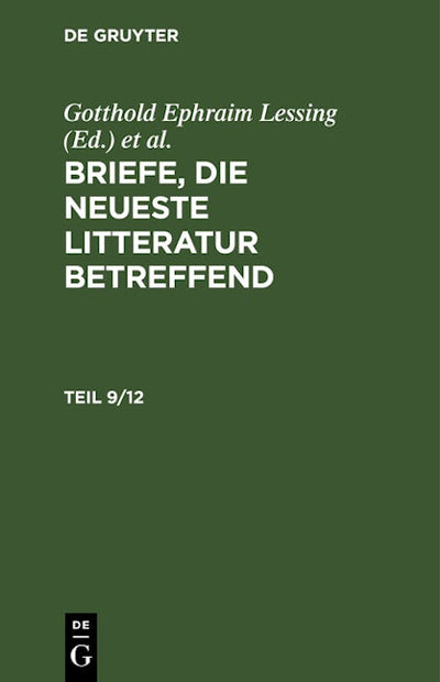 Briefe, die neueste Litteratur betreffend. Teil 9/12