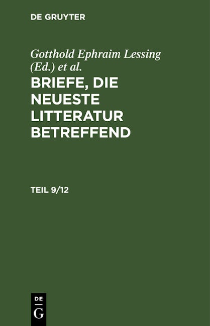 Briefe, die neueste Litteratur betreffend. Teil 9/12