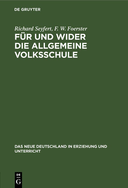 Für und wider die allgemeine Volksschule