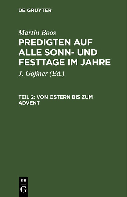 Von Ostern bis zum Advent