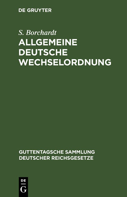 Book cover image for Allgemeine Deutsche Wechselordnung ISBN: 9783112666692