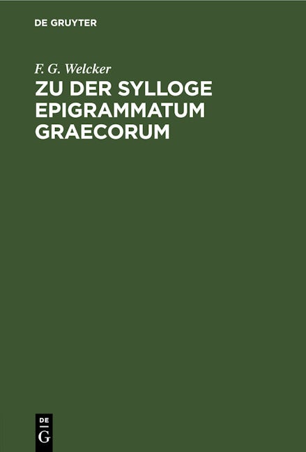 Zu der Sylloge Epigrammatum Graecorum