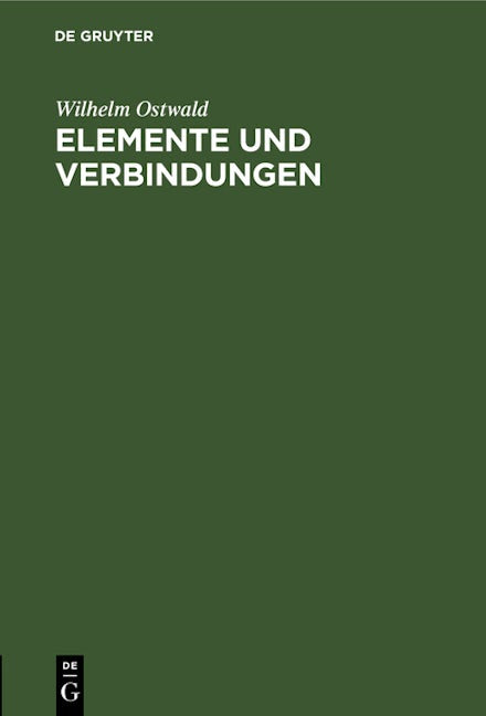 Book cover image for Elemente und Verbindungen ISBN: 9783112673775