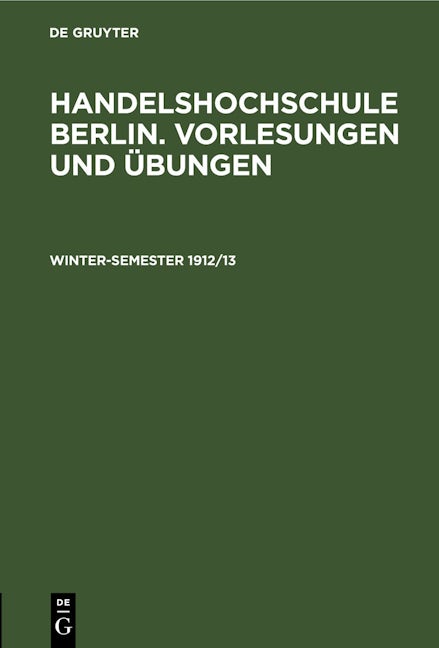 Winter-Semester 1912/13