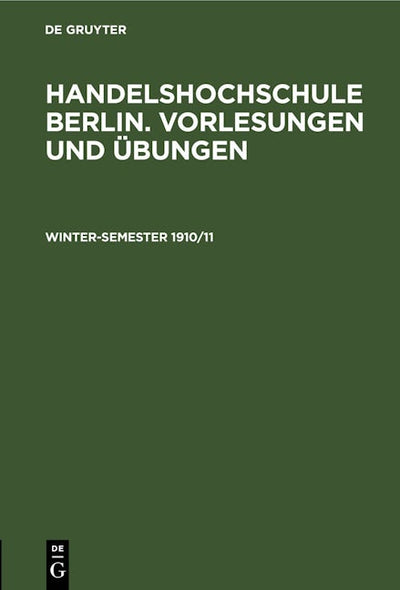 Winter-Semester 1910/11