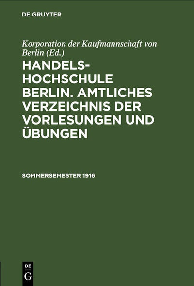 Sommersemester 1916