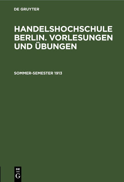 Sommer-Semester 1913