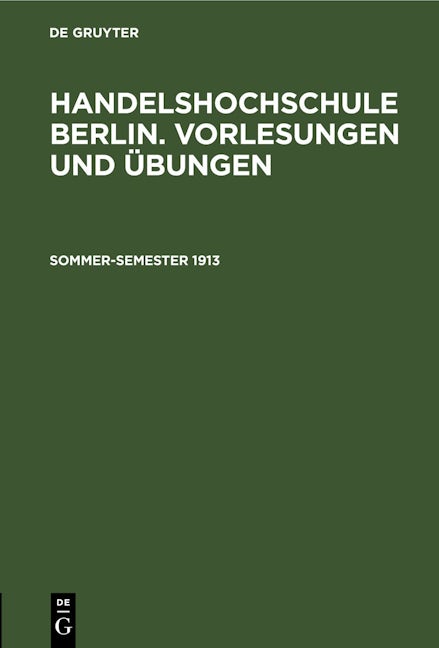 Sommer-Semester 1913