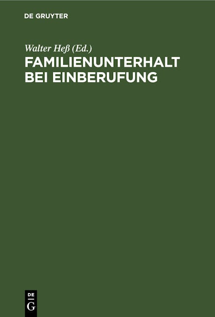 Familienunterhalt bei Einberufung