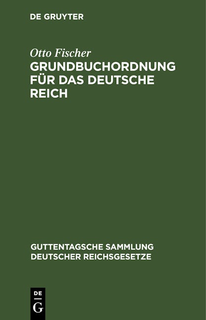 Grundbuchordnung für das Deutsche Reich