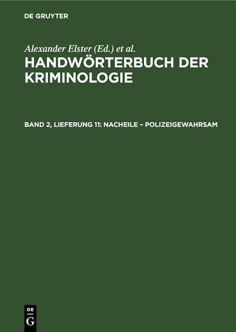 Nacheile – Polizeigewahrsam