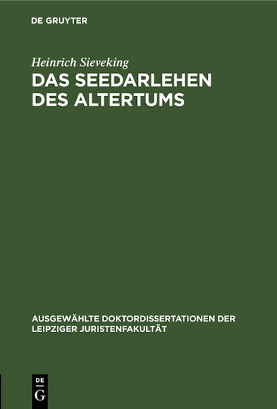 Das Seedarlehen des Altertums