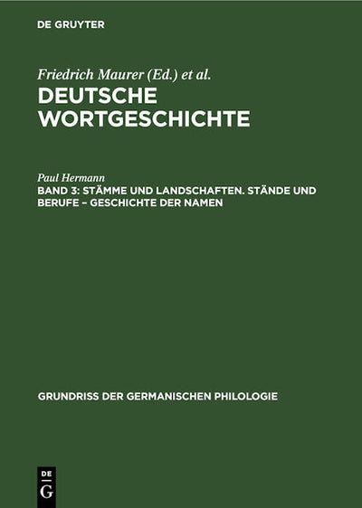 Stämme und Landschaften. Stände und Berufe – Geschichte der Namen