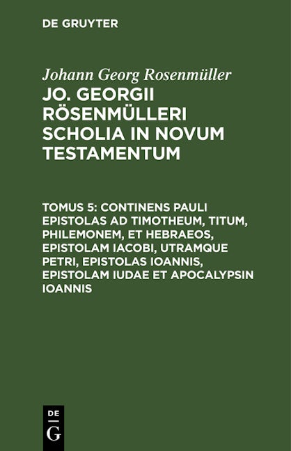 Continens Pauli epistolas ad Timotheum, Titum, Philemonem, et hebraeos, epistolam Iacobi, utramque Petri, epistolas Ioannis, epistolam Iudae et Apocalypsin Ioannis