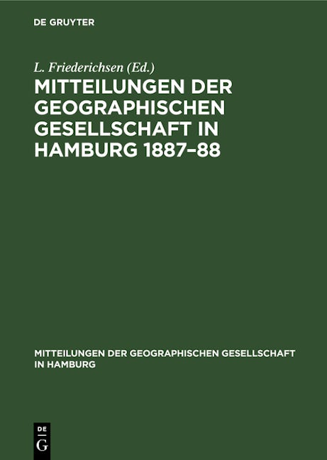 Mitteilungen der Geographischen Gesellschaft in Hamburg 1887–88