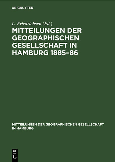 Mitteilungen der Geographischen Gesellschaft in Hamburg 1885–86