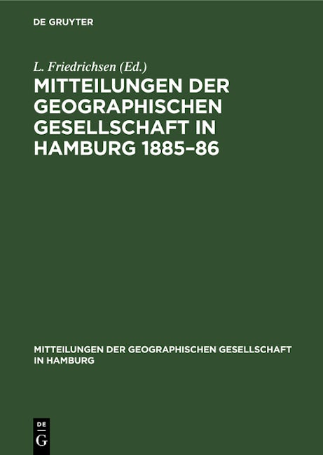 Mitteilungen der Geographischen Gesellschaft in Hamburg 1885–86