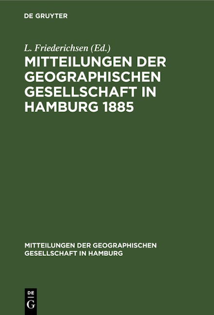 Mitteilungen der Geographischen Gesellschaft in Hamburg 1885