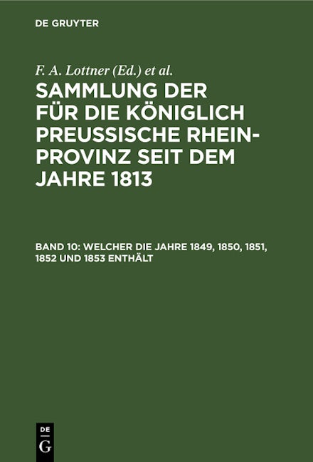 Welcher die Jahre 1849, 1850, 1851, 1852 und 1853 enthält