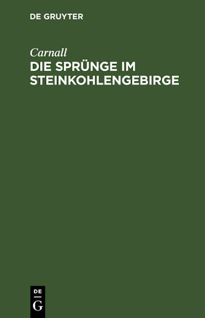 Die Sprünge im Steinkohlengebirge