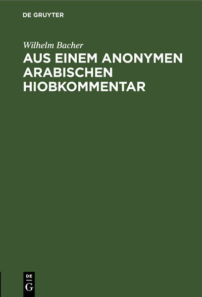 Aus einem anonymen arabischen Hiobkommentar