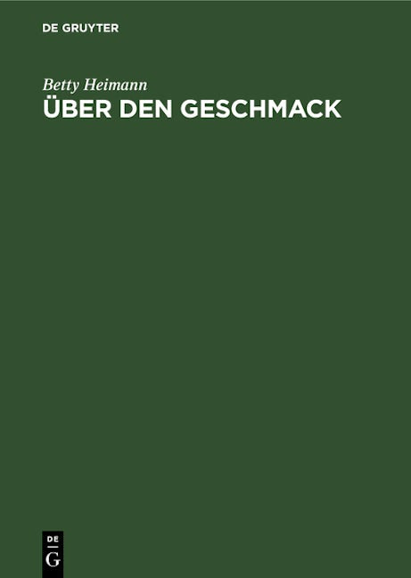 Über den Geschmack