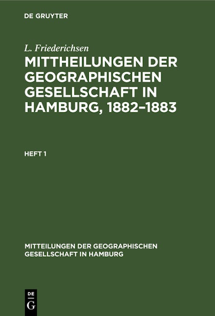 Mittheilungen der Geographischen Gesellschaft in Hamburg, 1882–1883