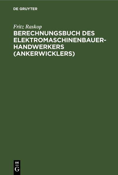 Berechnungsbuch des Elektromaschinenbauer-Handwerkers (Ankerwicklers)
