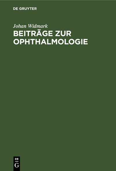 Beiträge zur Ophthalmologie