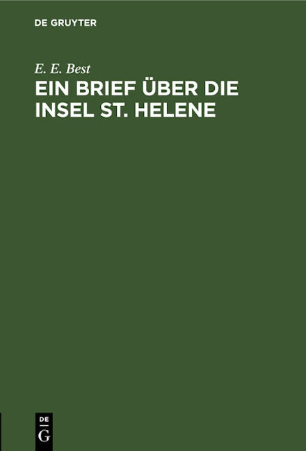 Ein Brief über die Insel St. Helene