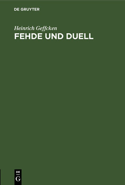 Fehde und Duell