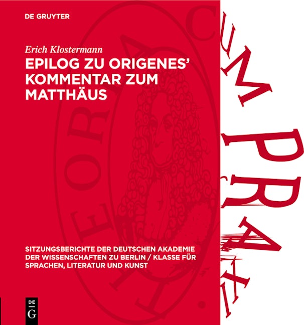 Epilog zu Origenes’ Kommentar zum Matthäus